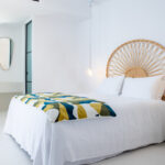 Select Green Hotels Koukoumi Mykonos Vegan Hotel room with rattan bed