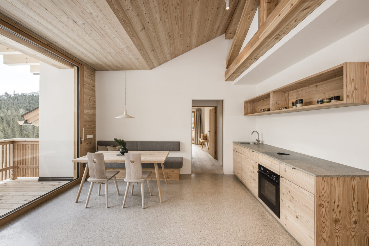 Select Green Hotels Karerhof Bio Bauernhof in Südtirol modernes Apartment Latemar mit Küche
